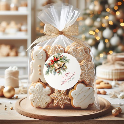 Elegante Round Christmas Stickers |Rot, Grün, Gold