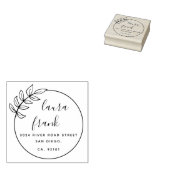 Elegante Round Couple Names Wedding Rücksendeadres Gummistempel (Stempel)