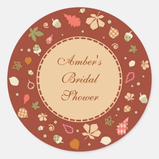Elegante Round-Herbstlaubs bevorzugen Sticker (Vorderseite)