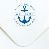 Elegante Round Nautical Anchor Rücksendeadresse Permastempel