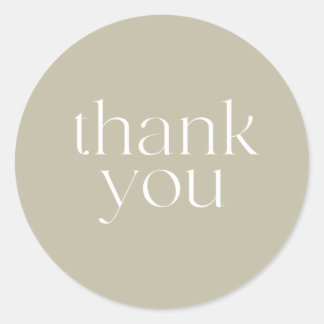 Elegante Round Stone Beige Danke, Siegel, Aufklebe Runder Aufkleber
