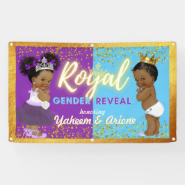 Elegante Royal African Gender Reveal Lila & Blue Banner