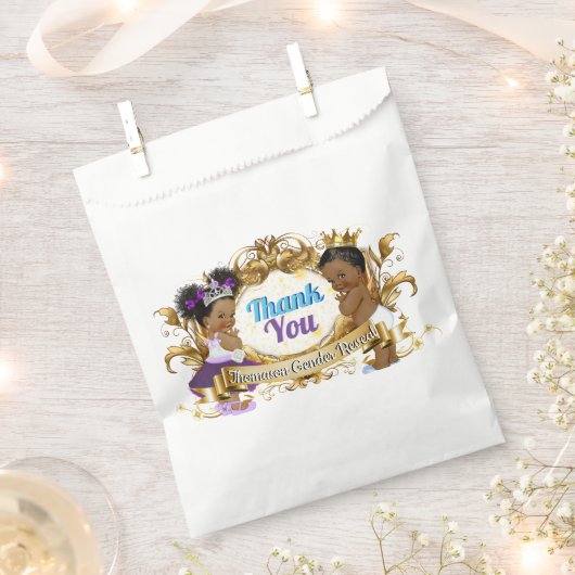 Elegante Royal African Gender Reveal Lila & Blue Geschenktütchen (Ausgeschnitten)