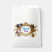 Elegante Royal African Gender Reveal Lila & Blue Geschenktütchen (Vorderseite)