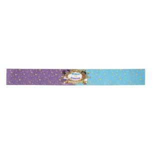 Elegante Royal African Gender Reveal Lila & Blue Satinband