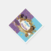 Elegante Royal African Gender Reveal Lila & Blue Serviette (Ecke)