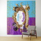 Elegante Royal African Gender Reveal Lila & Blue Wandteppich (Beispiel)