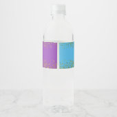 Elegante Royal African Gender Reveal Lila & Blue Wasserflaschenetikett (Rückseite)