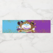 Elegante Royal African Gender Reveal Lila & Blue Wasserflaschenetikett (Einzelnes Label)