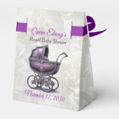 Elegante Royal African Princess Lila Baby Shower Geschenkschachtel (Rückseite)