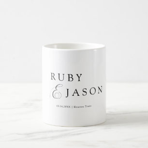 Elegante Royal Black Schrift Kaffeetasse