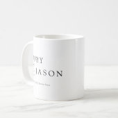 Elegante Royal Black Script Hochzeit Kaffeetasse (Vorderseite Links)