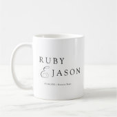 Elegante Royal Black Script Hochzeit Kaffeetasse (Links)