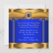 Elegante Royal Blue and Gold Birthday Party Einladung (Rückseite)