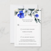 Elegante Royal Blue and White Floral UAWG RSVP Karte (Vorderseite)
