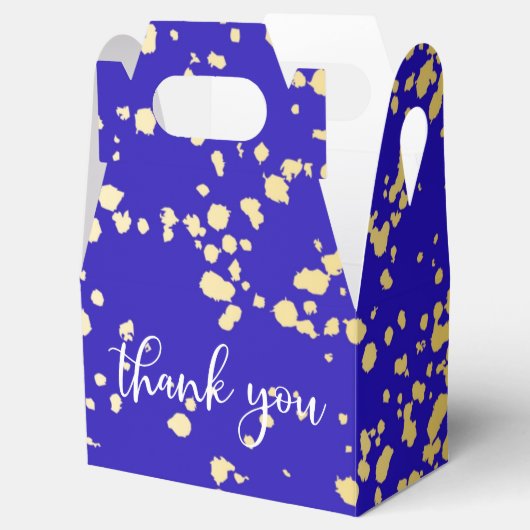 Elegante Royal Blue Blond Gold Glitzer Fevor Box Geschenkschachtel (Geöffnet)