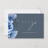 Elegante Royal Blue Opulence Rose Hochzeit Dankeskarte (Vorderseite)