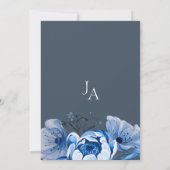 Elegante Royal Blue Opulence Rose Hochzeit Einladung (Rückseite)