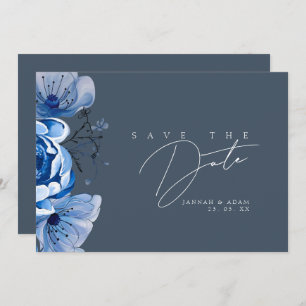 Elegante Royal Blue Opulence Rose Hochzeit Save The Date