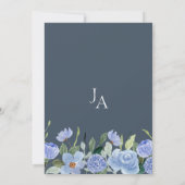 Elegante Royal Blue Opulence Wildblumen Hochzeit Einladung (Rückseite)