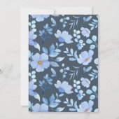 Elegante Royal Blue Opulence Wildblumen Hochzeit Einladung (Rückseite)