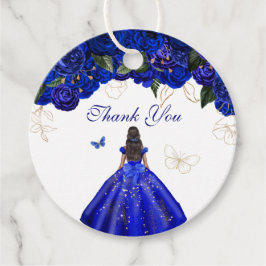 Elegante Royal Blue Rose Butterfly Quinceanera Fa Geschenkanhänger