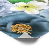 Elegante Royal Blue Rose Hochzeit Einladung Poster (Ecke)