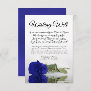 Elegante Royal Blue Rose Hochzeit wünscht gutes Ge Begleitkarte