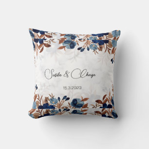 elegante Royal Blue Rustic moderne Savedate. Kissen