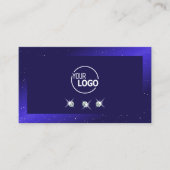Elegante Royal Blue Sparkling Diamonds mit Logo Visitenkarte (Vorderseite)