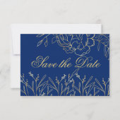 Elegante Royal Blue und Gold Frische Pasta machen Save The Date (Vorderseite)