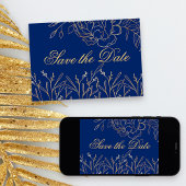 Elegante Royal Blue und Gold Frische Pasta machen Save The Date