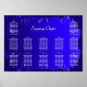 Elegante Royal Blue Wedding Reception Seating Char Poster (Vorne)