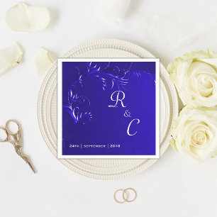 Elegante Royal Blue Wedding Reception Serviette