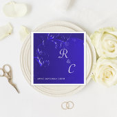 Elegante Royal Blue Wedding Reception Serviette