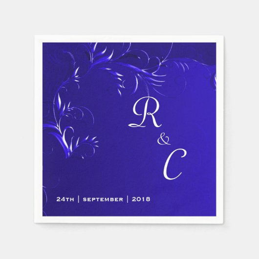 Elegante Royal Blue Wedding Reception Serviette (Vorderseite)