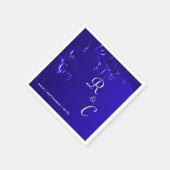 Elegante Royal Blue Wedding Reception Serviette (Ecke)