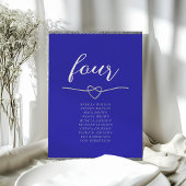 Elegante Royal Blue Wedding Seating Chart