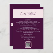 Elegante Royal Crimson QR Wedding Detail Card (Vorne/Hinten)