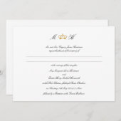 Elegante Royal Crown Wedding Einladung (Vorne/Hinten)