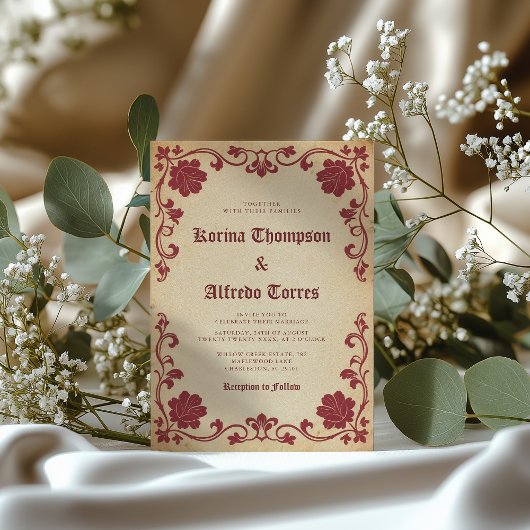 Elegante Royal Fantasy Mittelalterliche Hochzeit Einladung