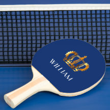 Elegante Royal Gold Crown Name Blue