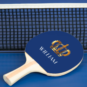Elegante Royal Gold Crown Name Blue Tischtennis Schläger