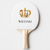 Elegante Royal Gold Crown Name White Tischtennis Schläger (Vorderseite)