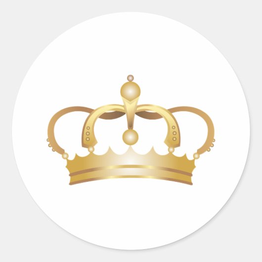 Elegante Royal Gold Crown Runder Aufkleber (Vorderseite)