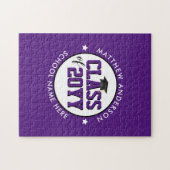 Elegante Royal Lila Class 2023 Abschluss Puzzle (Horizontal)