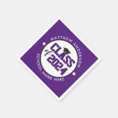 Elegante Royal Lila Class 2023 Abschluss Serviette (Ecke)