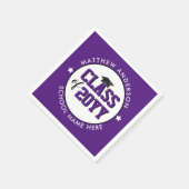 Elegante Royal Lila Class 2023 Abschluss Serviette (Ecke)