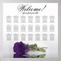 Elegante Royal lila Rose 21 Tabelle Seating Chart
