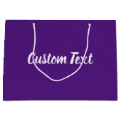 Elegante Royal Lila White Script Template Große Geschenktüte (Vorderseite)